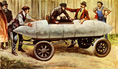 Le Jamais Contente, the first car to travel at over 60 mph by Peter Jackson
