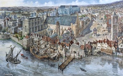 Old London Reconstructed: The Palace of Westminster about 1530 by Peter Jackson