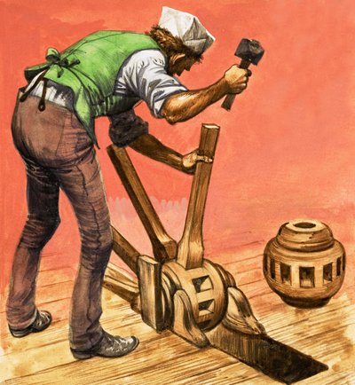 Once Upon a Time... village life one hundred years ago. A wheelwright at work by Peter Jackson