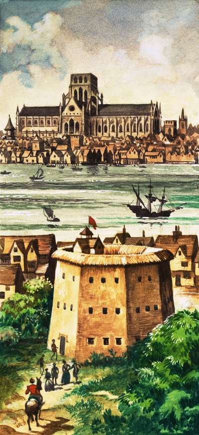The Outside of the Globe Theatre by the River at Bankside by Peter Jackson