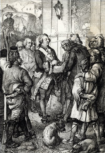 French Revolution: King Louis XVI Receives the Tricolore Cockade from the Mayor of Paris Jean-Sylvain Bailly by Peter Johann Nepomuck Geiger