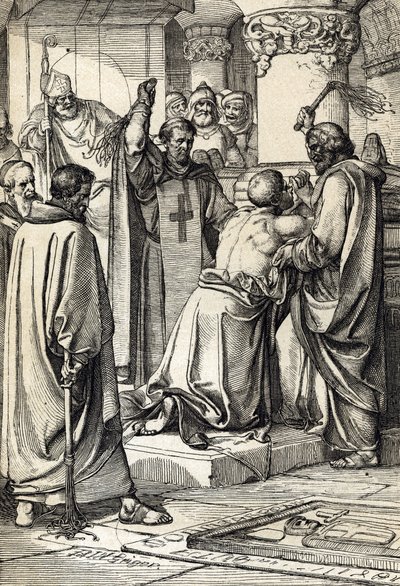 King Henry II of England Implicates in the Assassination of Thomas Becket and Does Penance at the Tomb of the Archbishop by Peter Johann Nepomuck Geiger
