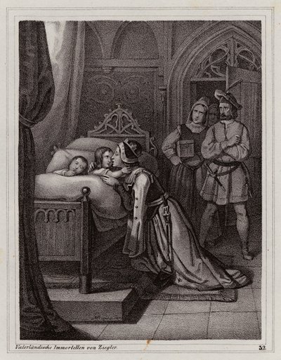 Margaret of Sicily leaving her sons by Peter Johann Nepomuk Geiger