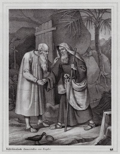 St Paul of Thebes, Christian Hermit by Peter Johann Nepomuk Geiger