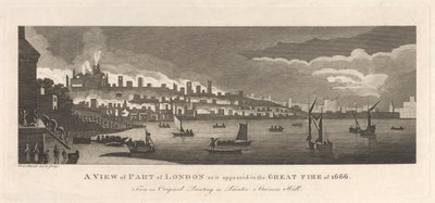 A View of Part of London as it Appeared in the Great Fire of 1666 by Peter Mazell