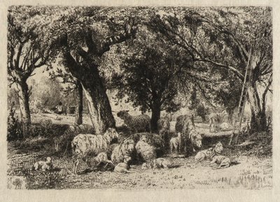 Sheep in an Orchard by Peter Moran
