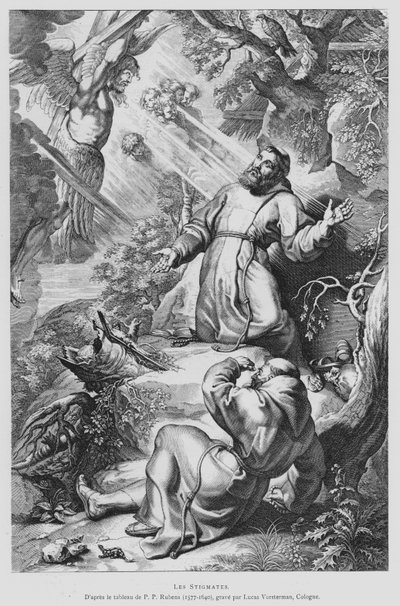 St Francis Receiving the Stigmata by Peter Paul (after) Rubens