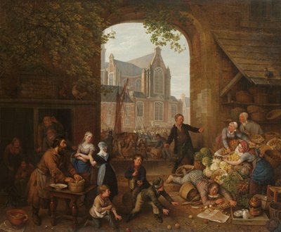 Two Drunkards at the Market near the Westerkerk in Amsterdam by Peter Paul Joseph Noel