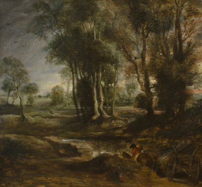 Evening Landscape with Peasant Cart by Peter Paul Rubens