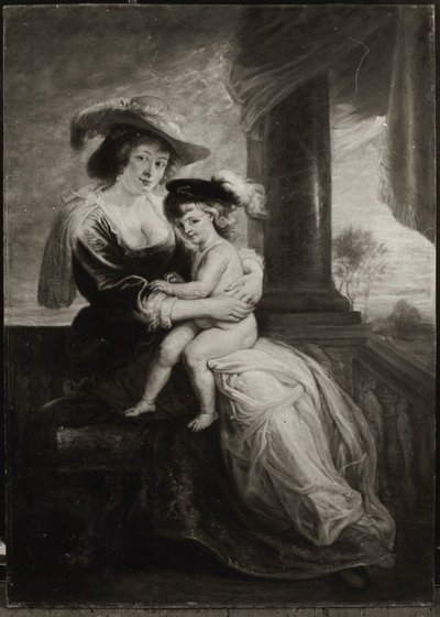 Helene Fourment and Son Frans (Copy After) by Peter Paul Rubens