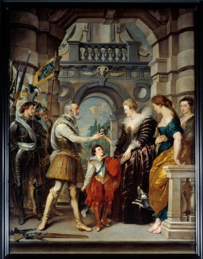 Henry IV left for the German War and entrusted to Queen Mary of Medicis the Government of his kingdom on March 20 by Peter Paul Rubens