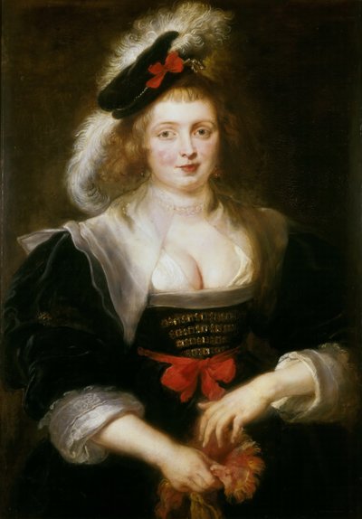 Hélène Fourment Putting on a Glove by Peter Paul Rubens