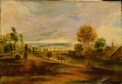 Landscape with Farm Buildings at Sunset by Peter Paul Rubens