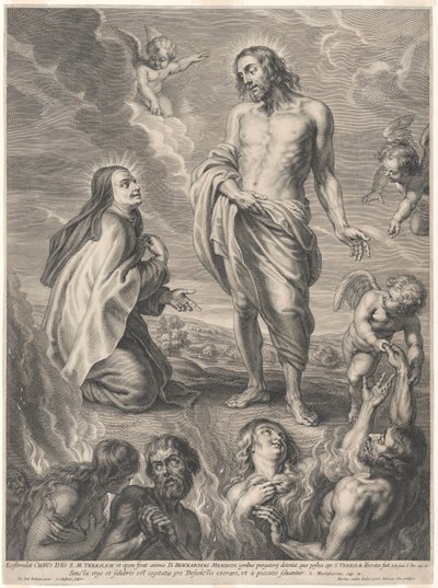 Saint Theresa of Ávila Kneeling Before Christ, Interceding for the Souls in Purgatory by Peter Paul Rubens