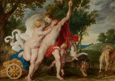 Venus Trying to Restrain Adonis from Departing for the Hunt by Peter Paul Rubens
