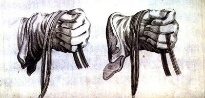 Study of Two Gloved Hands Holding the Reins of a Double Bridle from 