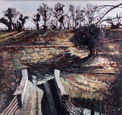Bridge and Dog, 2000 by Peter Wilson