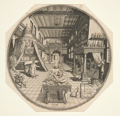Heinrich Khunrath, Alchemist of Leipzig, In His Library by Peter van der Doort