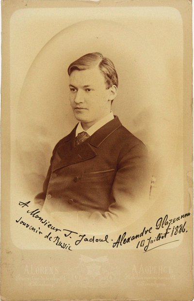 Portrait of the Composer Alexander Glazunov by Petersburg . Photo studio Alfred Lorens