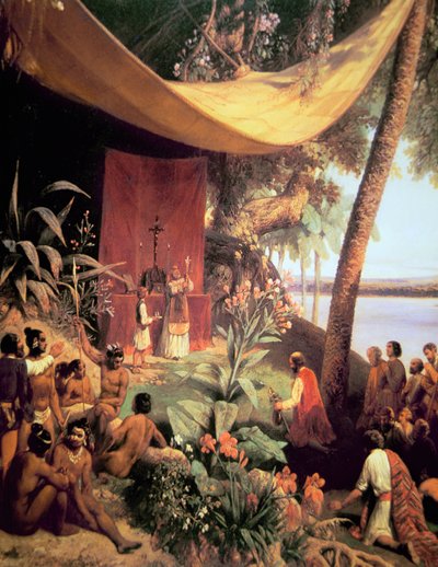 The first Mass held in the Americas by Pharamond Blanchard