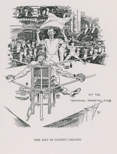 A boxing match at the National Sporting Club by Phil May