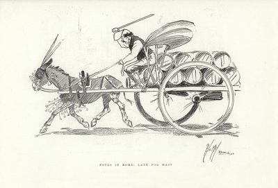 Notes in Rome, late for mass by Phil May