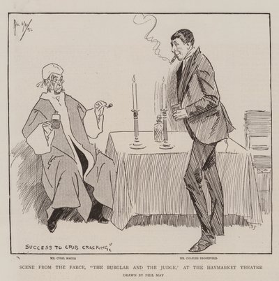 Scene from the Farce, The Burglar and the Judge by Phil May