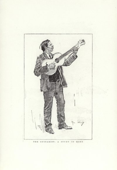 The Guitarist, a Study in Rome by Phil May