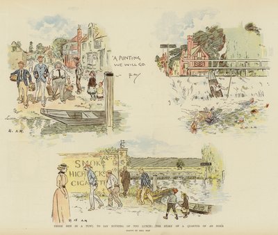 Three Men in a Punt, to Say Nothing of the Lunch, the Story of a Quarter of an Hour by Phil May