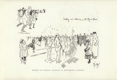 Winter in London, Skating in Kensington Gardens by Phil May