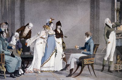 The Orange, by Louis-Philibert Debucourt, Scene with Etruscan Inspired Directoire Style Furniture, France by Philibert Louis Debucourt