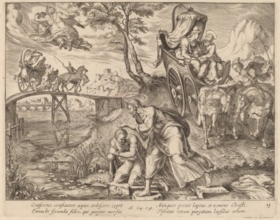 The Baptism of the Eunuch by Saint Philip by Philip Galle after Maerten van Heemskerck