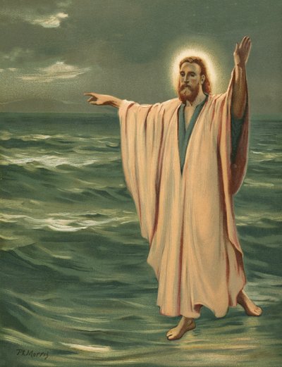 Christ walking on the sea by Philip Richard Morris