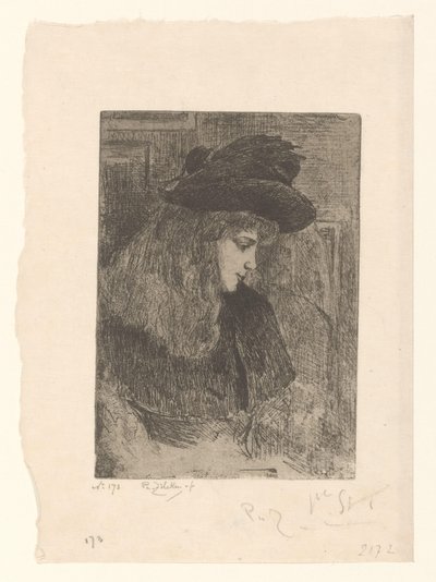 Girl with Hat by Philip Zilcken (signed by artist)