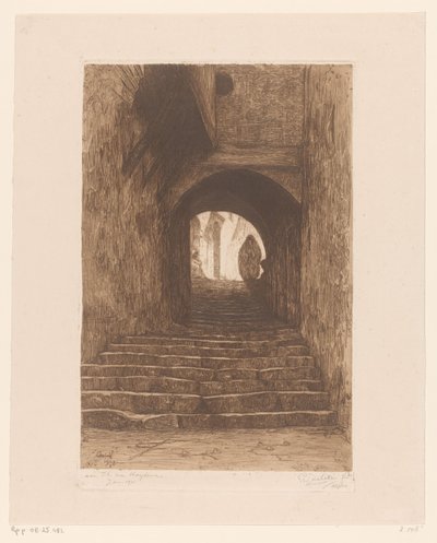 Street with Stairs in Algiers by Philip Zilcken (signed by artist)