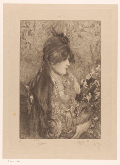 Woman with Bouquet of Flowers by Philip Zilcken (signed by artist)
