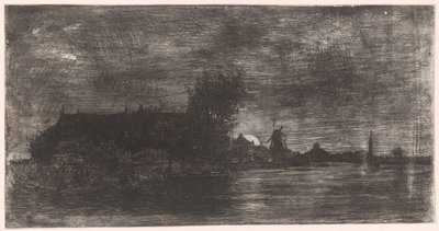 Landscape with Houses and Mill by the Water (original title: Delftshaven) by Philip Zilcken