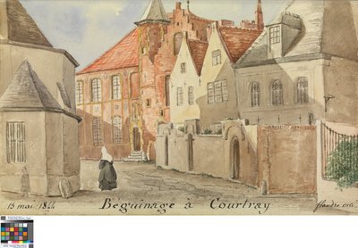 Beguinage in Courtray by Philippe Auguste de Peellaert
