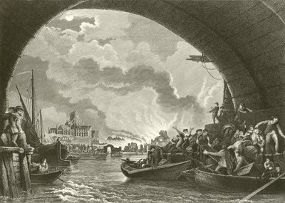 The Great Fire of London by Philippe Jacques de Loutherbourg