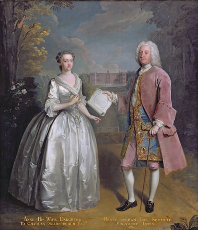 Portrait of Henry 7th Viscount Irwin and his Wife Anne by Philippe Mercier