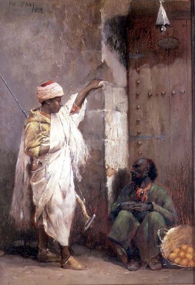 An Orange-Seller with a Warrior by Philippe Pavy