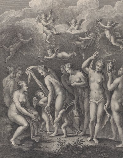 Hera, Aphrodite, and Athena Preparing Themselves for the Contest of Beauty by Philippe Simonneau