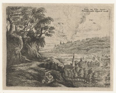 Landscape with a Man, Woman, and Child by Philips Augustijn Immenraet