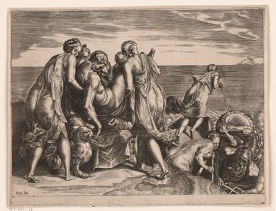 The Phaeacians Carrying the Sleeping Odysseus to Ithaca by Philips Galle (attributed to)