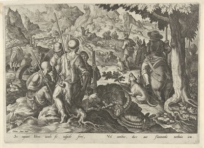 Mountain Goat Hunt by Philips Galle