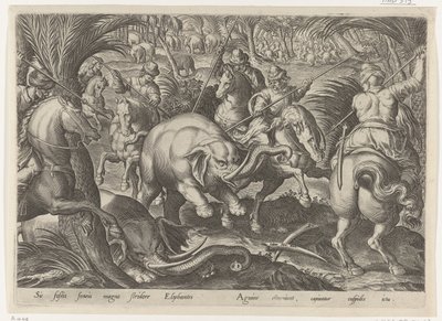 Elephant Hunt by Philips Galle