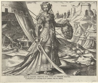 Judith (Acht Beroemde Vrouwen uit het Oude en Nieuwe Testament) by Philips Galle