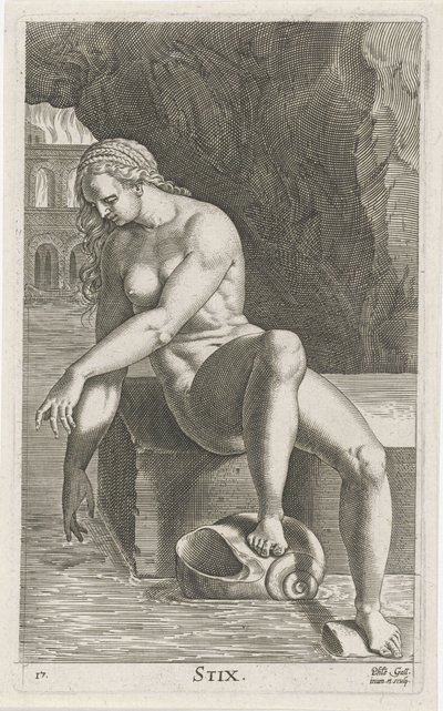 River Nymph Styx, Stream and Water Nymphs, Nimpharum oceanitidum, ephydridum potamidum naiadum by Philips Galle