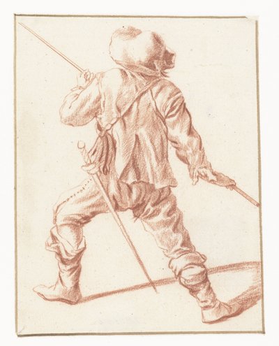 Man Fighting with a Lance, Seen from Behind by Philips Wouwerman (copy after)