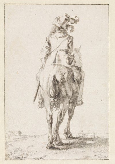Rider on Horseback, Seen from Behind by Philips Wouwerman